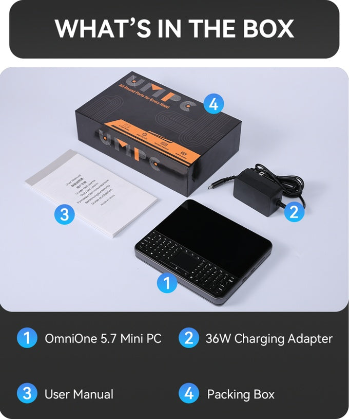 OmniOne 5.7 Mini PC/UMPC 16GB/512GB Windows PC - Black