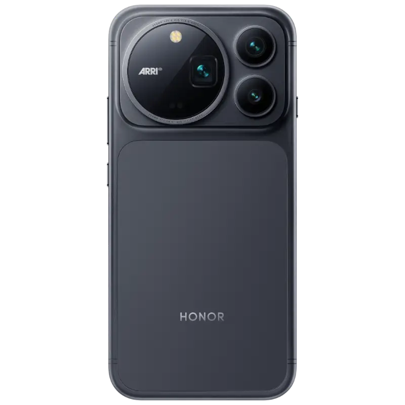 HONOR Magic9 Pro Max in Shadow Black, rear view
