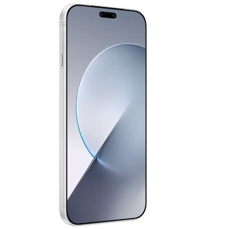 HONOR Magic9 Pro Max in Glacier Silver, front three-quarter view