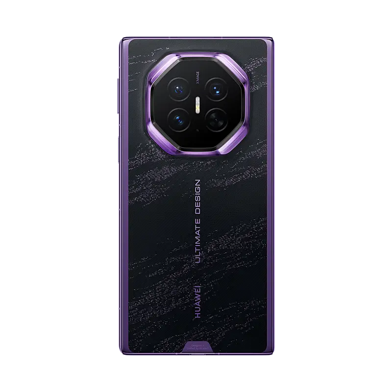 HUAWEI Mate XT 2 ULTIMATE DESIGN Brocade Purple folded rear straight view