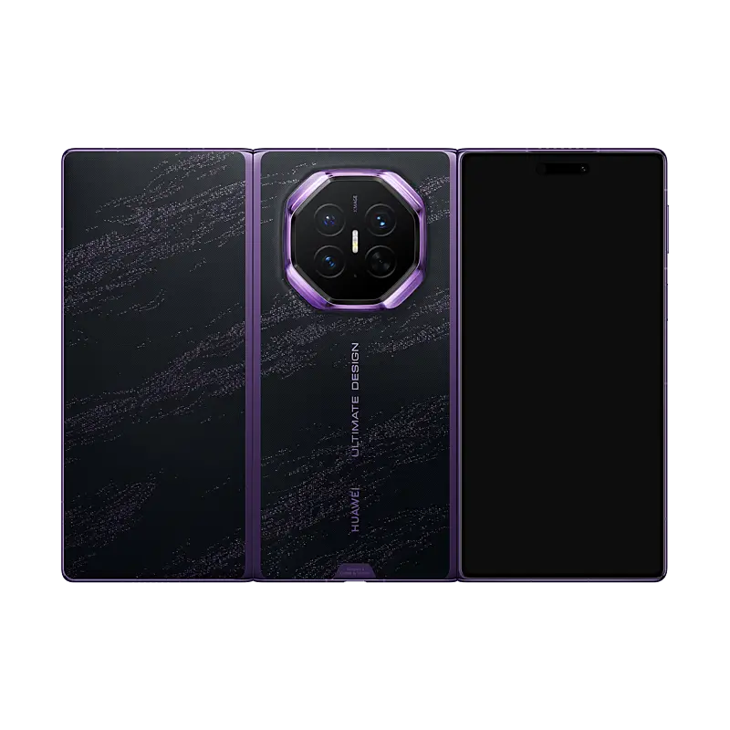 HUAWEI Mate XT 2 ULTIMATE DESIGN Brocade Purple unfolded rear straight view