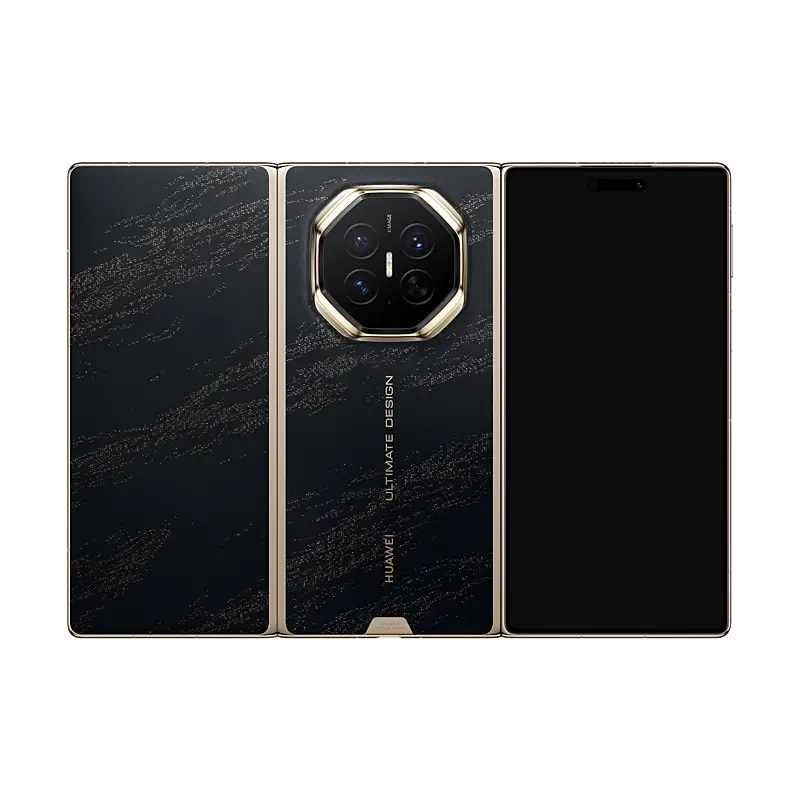 HUAWEI Mate XT 2 ULTIMATE DESIGN Dark Black unfolded rear straight view