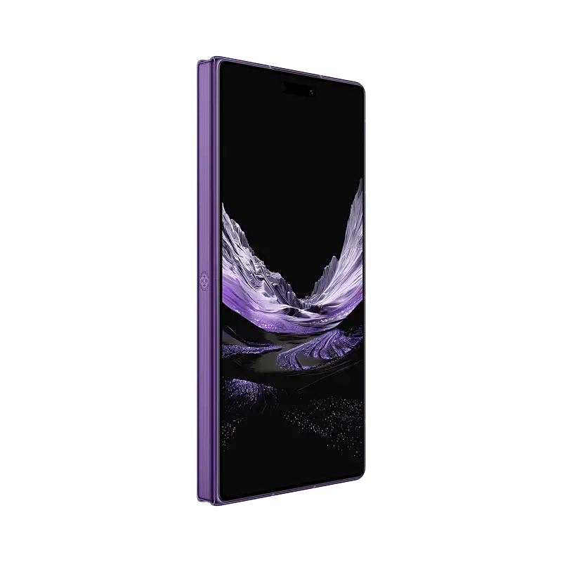 HUAWEI Mate XT 2 ULTIMATE DESIGN Brocade Purple folded cover display angled view