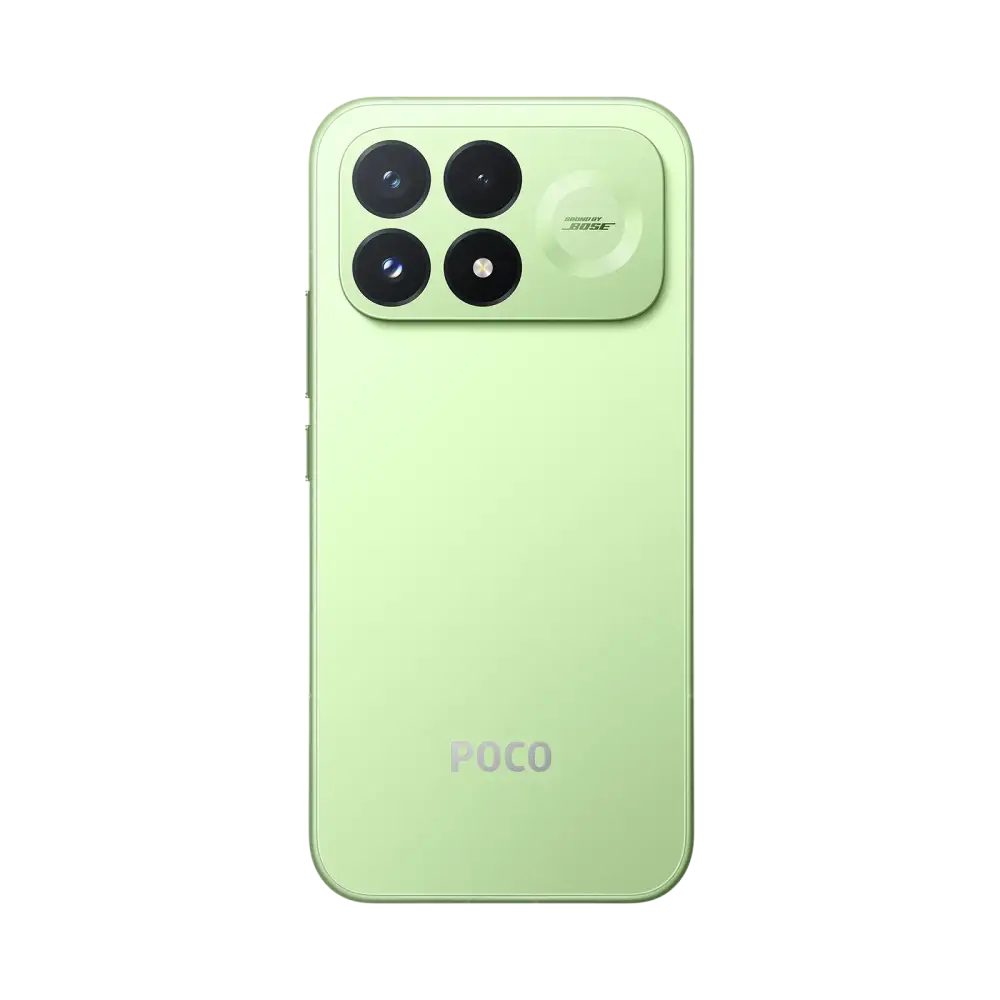POCO F9 Pro Aurora Green rear detail