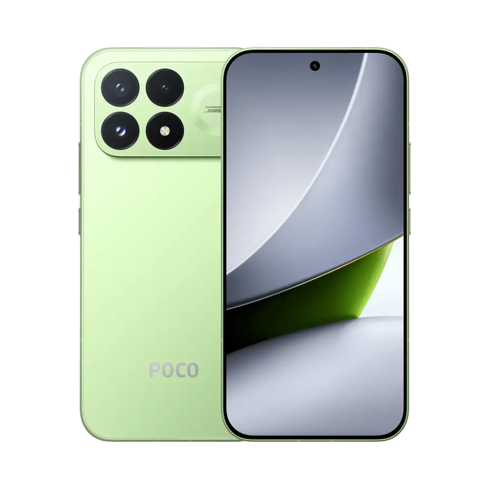 POCO F9 Pro Aurora Green front and back