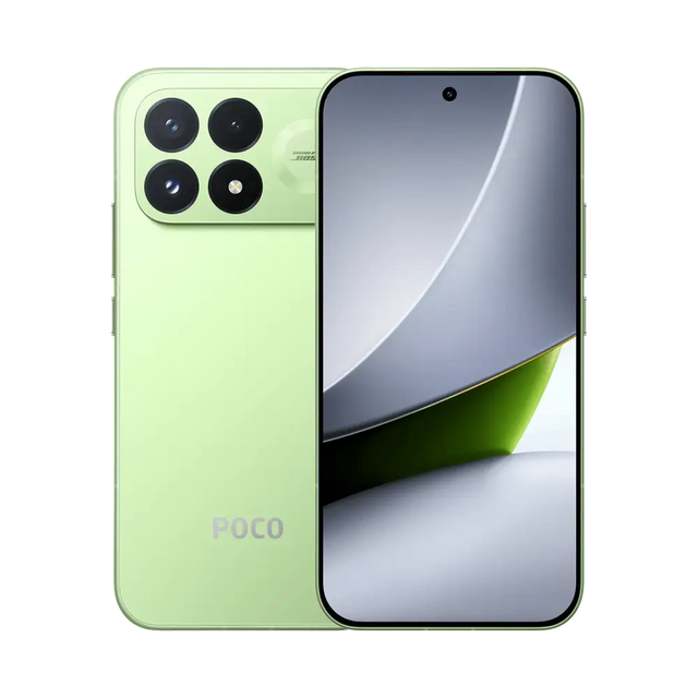POCO F9 Pro Aurora Green front and back