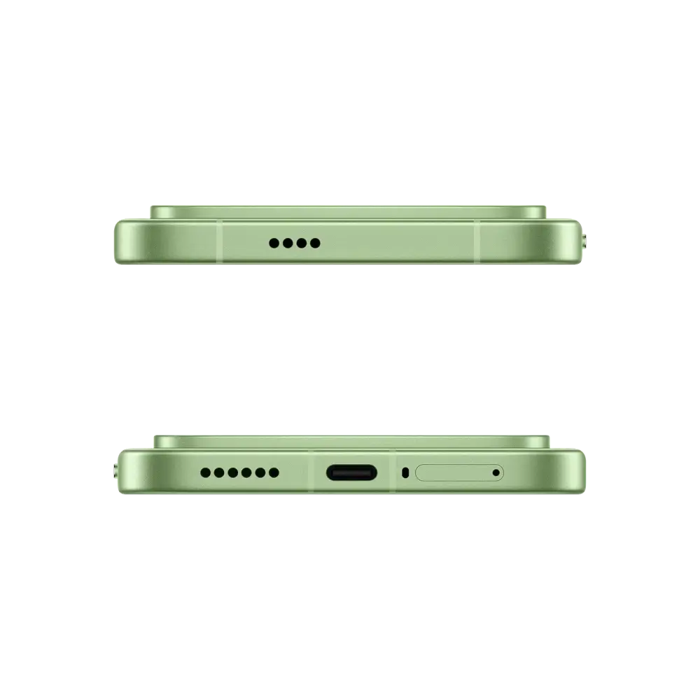 POCO F9 Pro Aurora Green top and bottom
