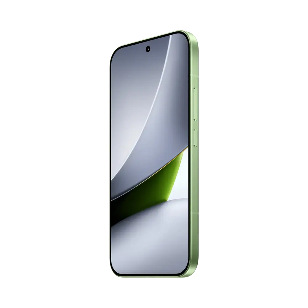 POCO F9 Pro Aurora Green front left angle