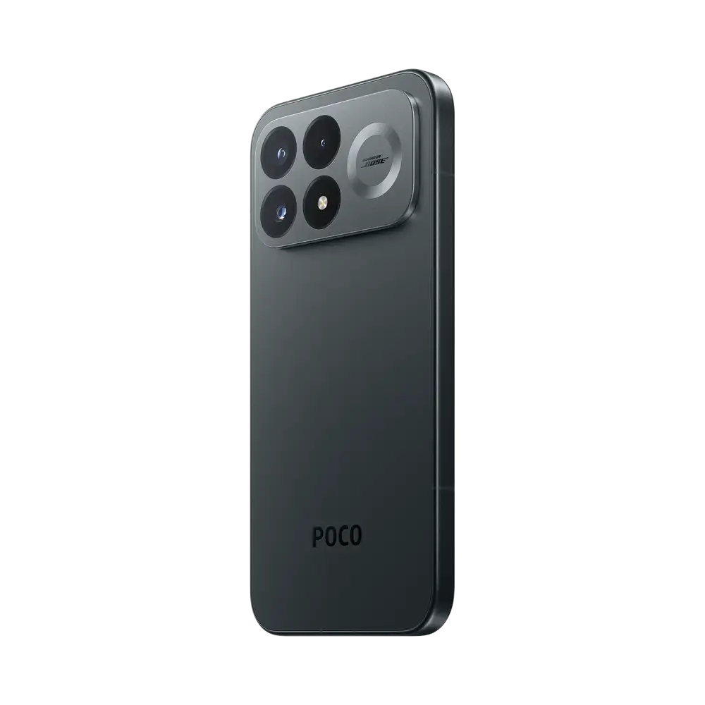 POCO F9 Pro Black angled rear detail