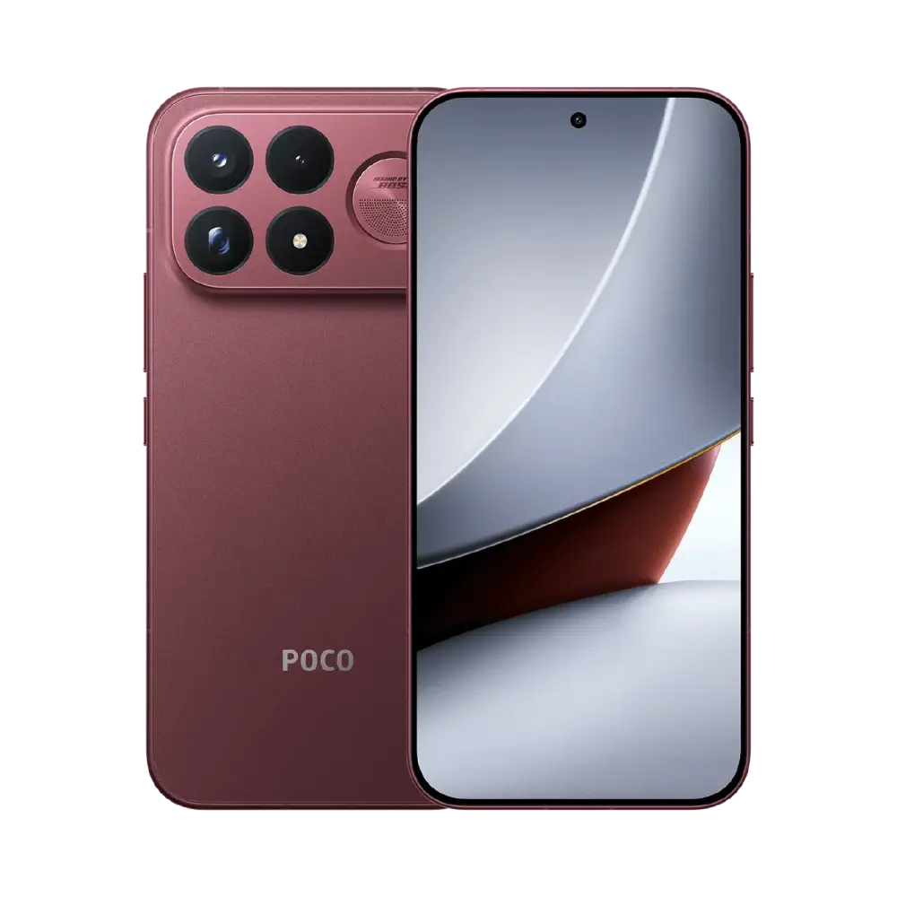 POCO F9 Ultra Dark Cherry, front and back