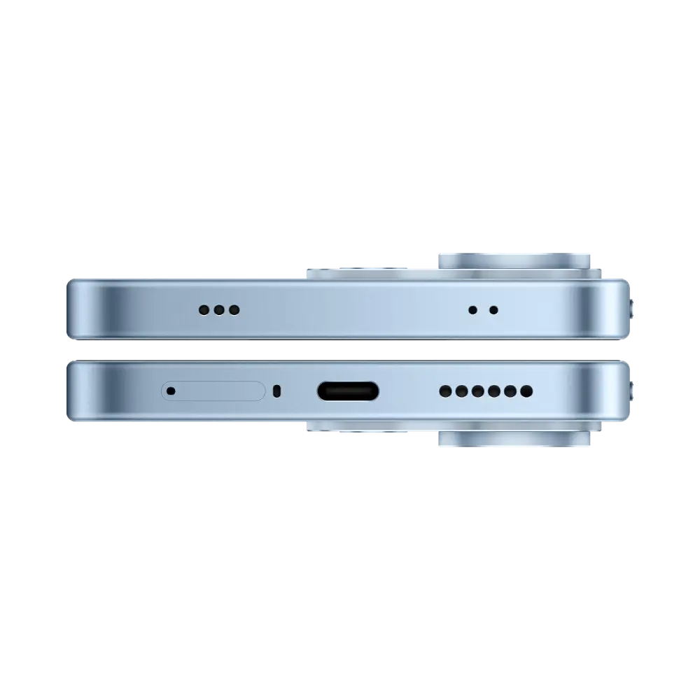 REDMI Note 17 Pro 5G in Sky Blue, top and bottom views